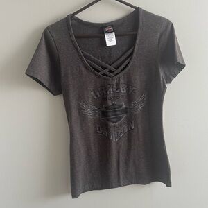 Harley-Davidson Women's Dark Brown Graphic Tee